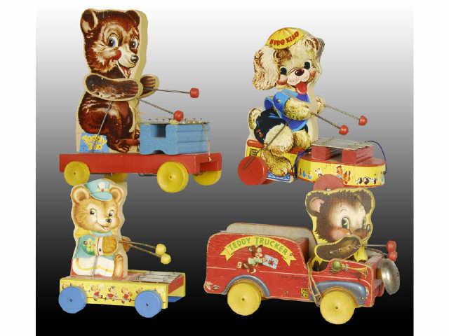 Appraisal: Lot of Fisher-Price Bears Dog Toys Description Three xylophone players