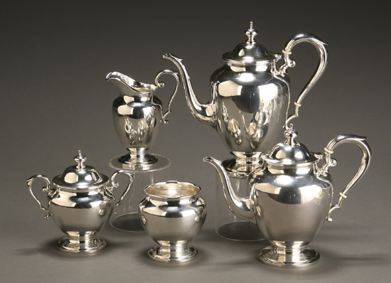 Appraisal: S Kirk Son Sterling Five-Piece Coffee and Tea Service Baltimore