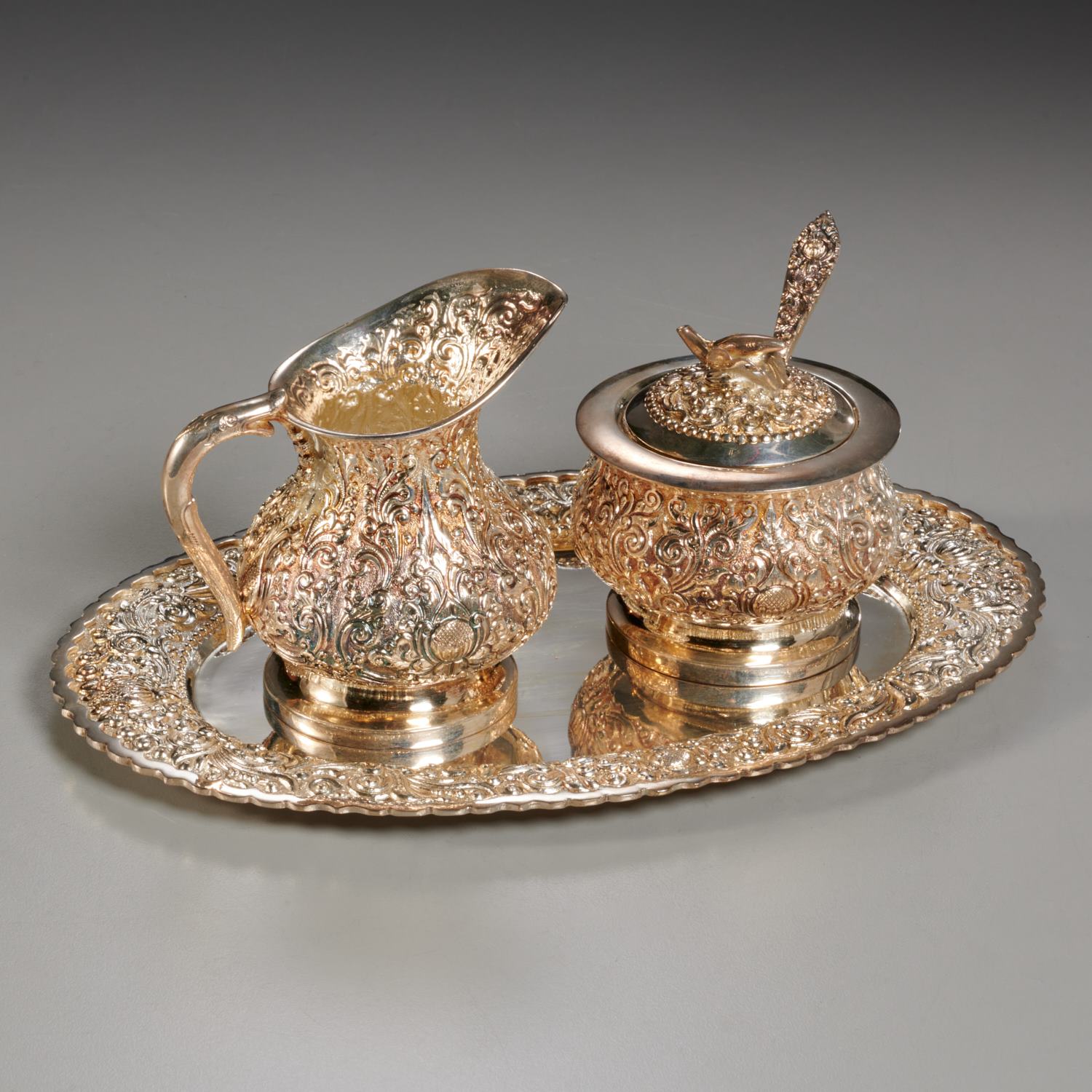 Appraisal: YONGA SILVER FOUR PIECE CREAM AND SUGAR SET c s