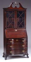 Appraisal: MAHOGANY GOVERNOR WINTHROP STYLE SECRETARY WITH BOOKCASE TOP The top