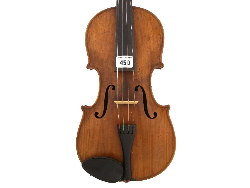 Appraisal: Early th century French three-quarter size violin cm