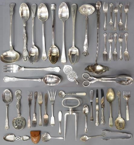 Appraisal: lot Silver plate and other metal serving flatware including soup