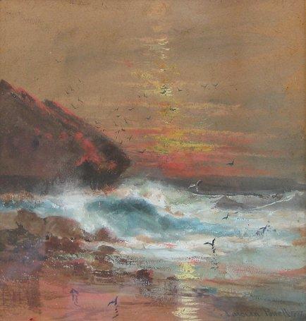 Appraisal: POWELL Lucien Whiting American - Shore at Sunset Gouache ''