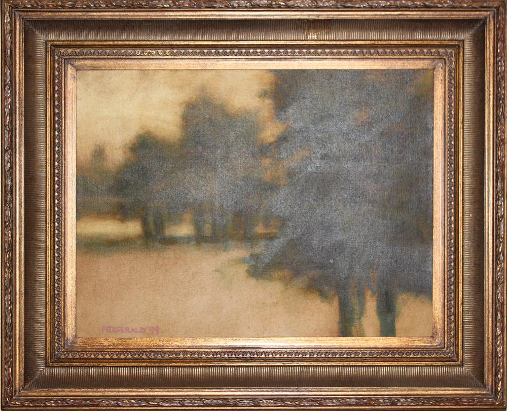 Appraisal: KEVIN FITZGERALD TWIN TREES Oil on canvas x in Framed