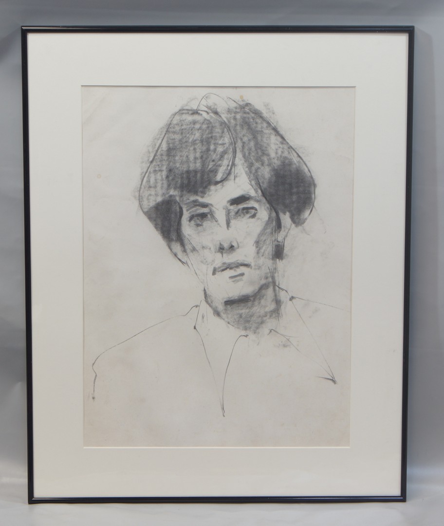 Appraisal: Tom Bostelle American PA - charcoal on paper Portrait of