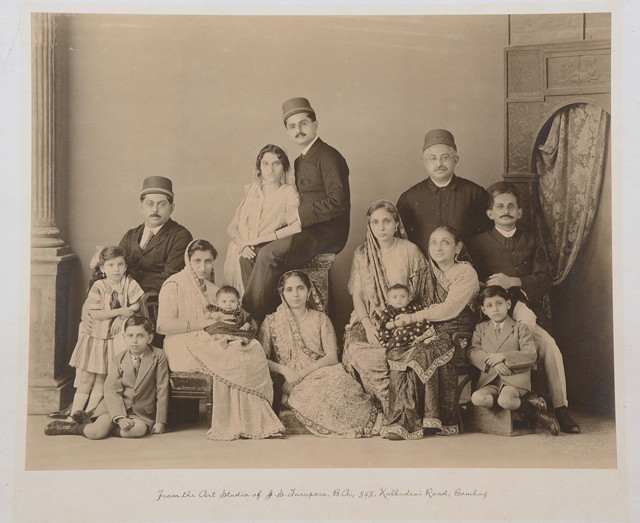 Appraisal: AN INDIAN PARSEE FAMILY GROUP PHOTOGRAPH from the art studio