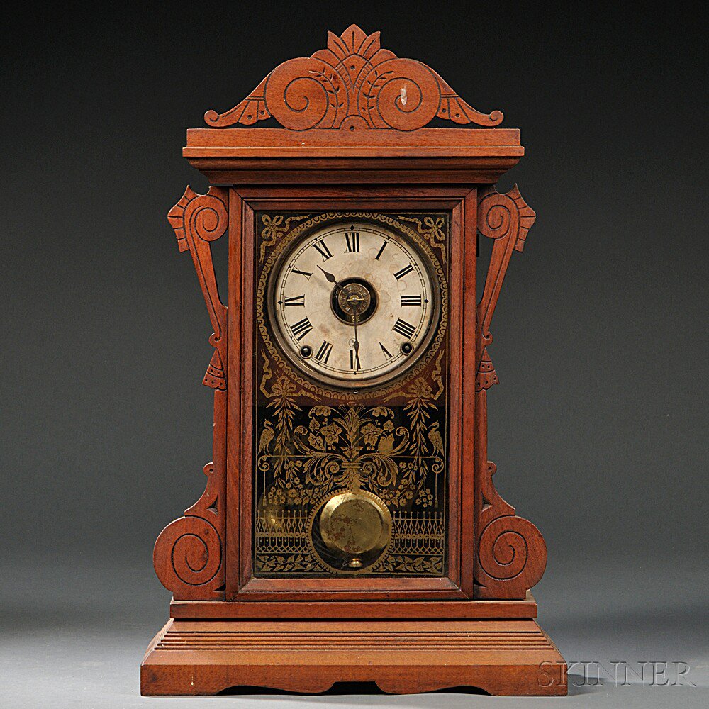 Appraisal: Seth Thomas Camden Shelf Clock Thomaston Connecticut c with walnut