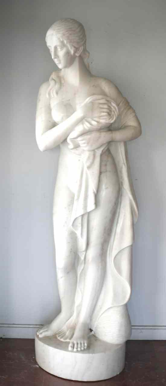 Appraisal: LIFESIZE MARBLE FIGURE OF VENUS AT HER TOILET th century