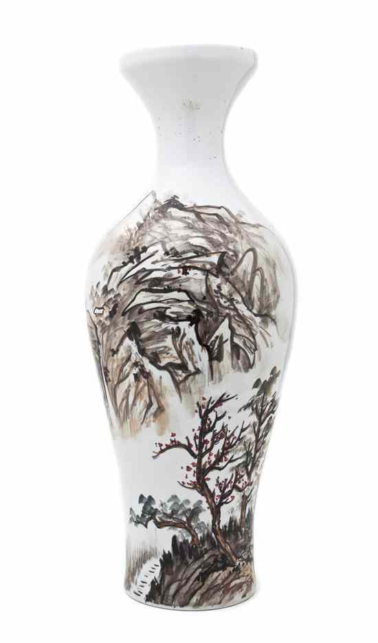 Appraisal: A Chinese Porcelain Baluster Vase having hand painted mountain landscape