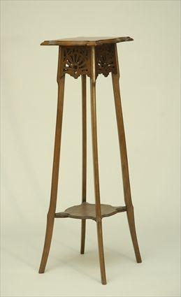 Appraisal: Art Nouveau Hardwood Stand x x in