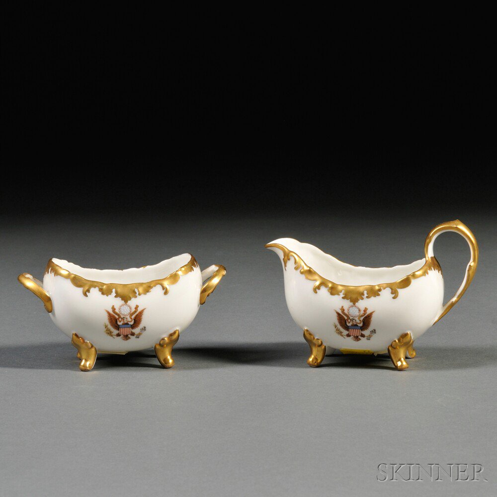 Appraisal: Limoges Porcelain Sugar and Creamer with the Great Seal of