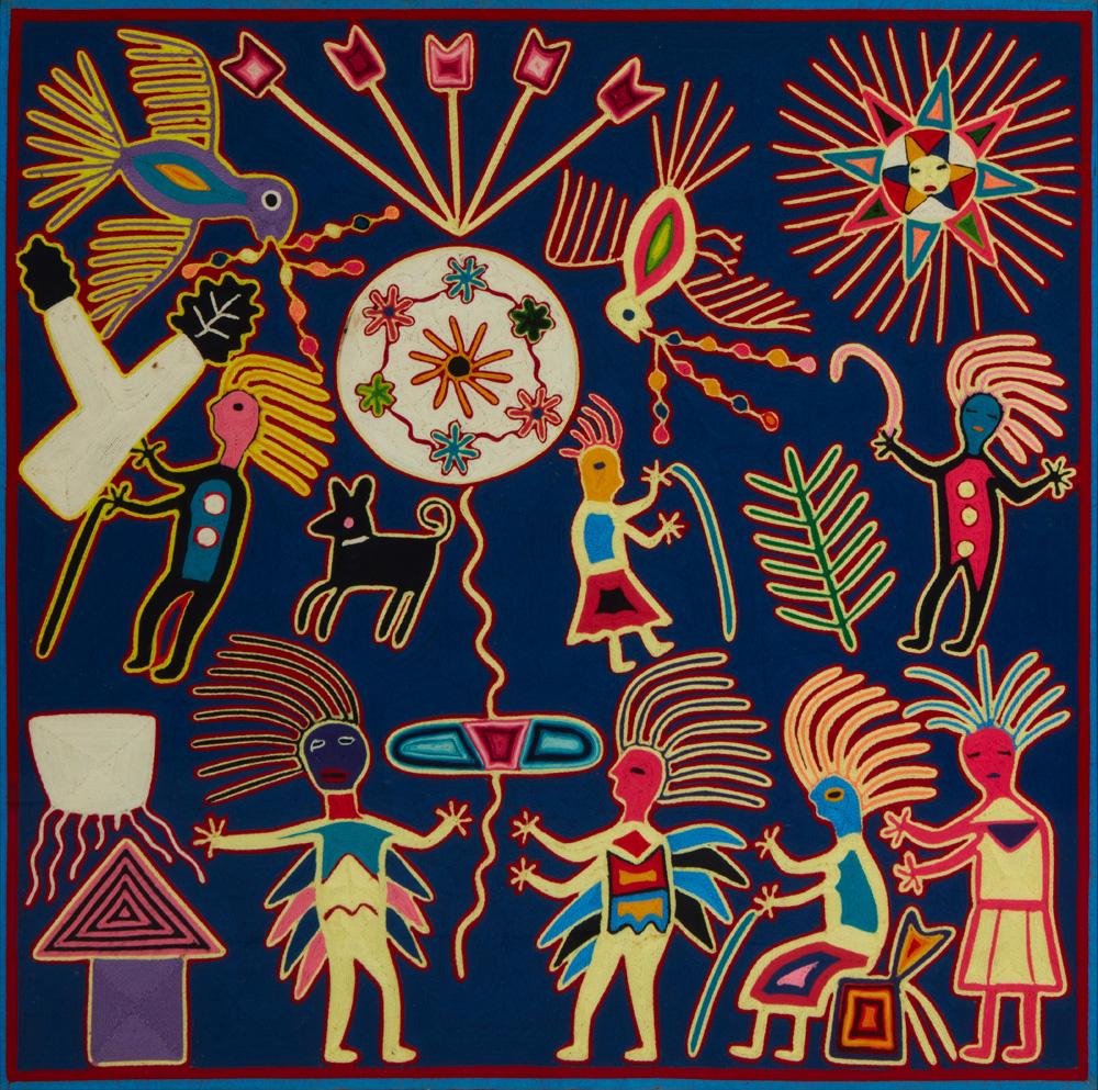 Appraisal: A Huichol yarn painting th Century Huichol people Mexico In