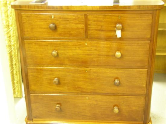 Appraisal: th century mahogany chest of two short and three long