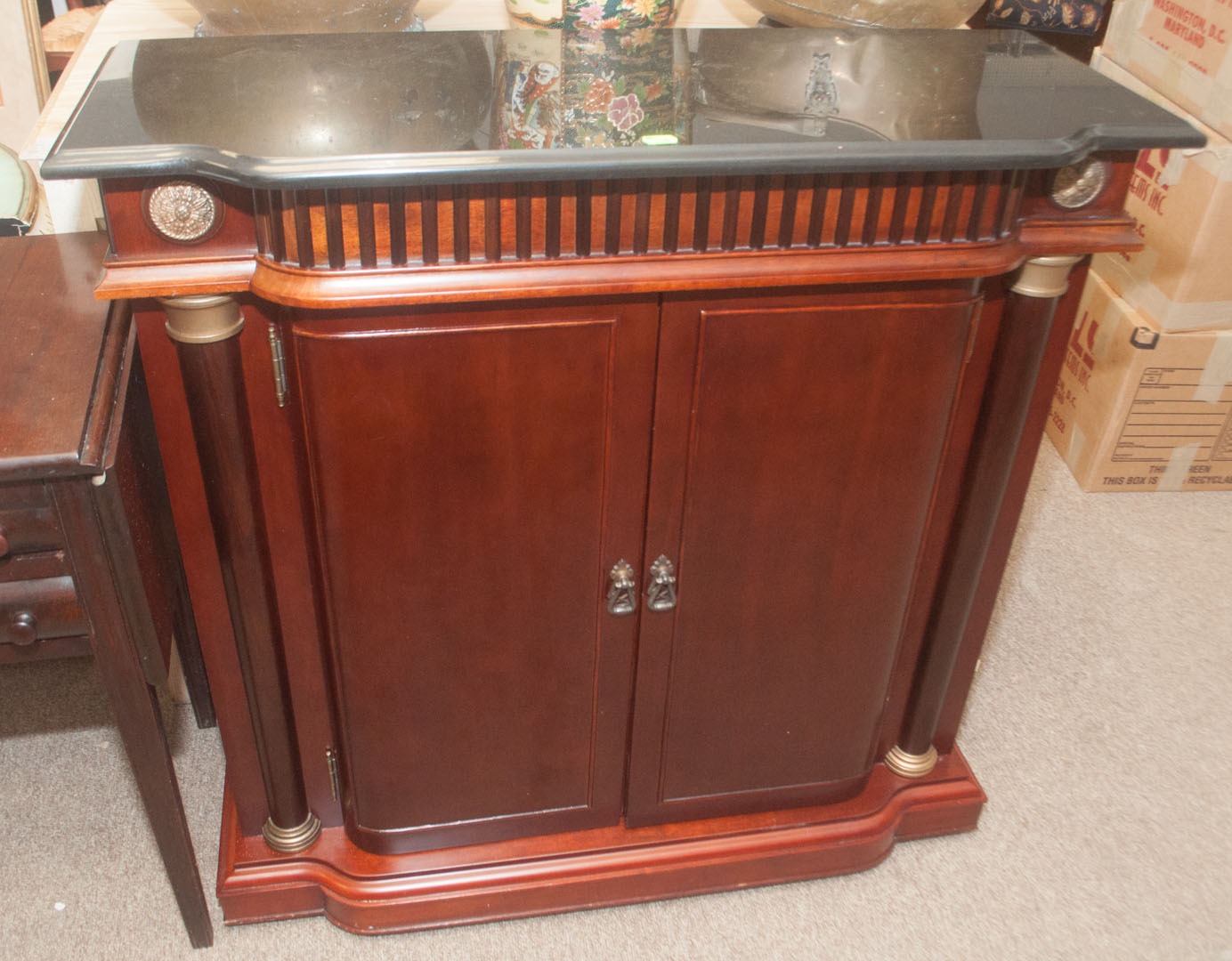 Appraisal: Contemporary marble top cabinet