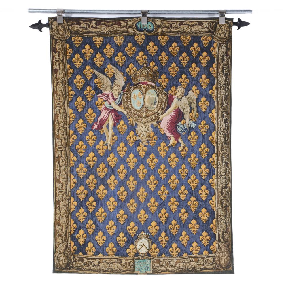 Appraisal: CONTEMPORARY DECORATIVE FRENCH AUBUSSON STYLE PRINTED TAPESTRY ON WOVEN COTTON