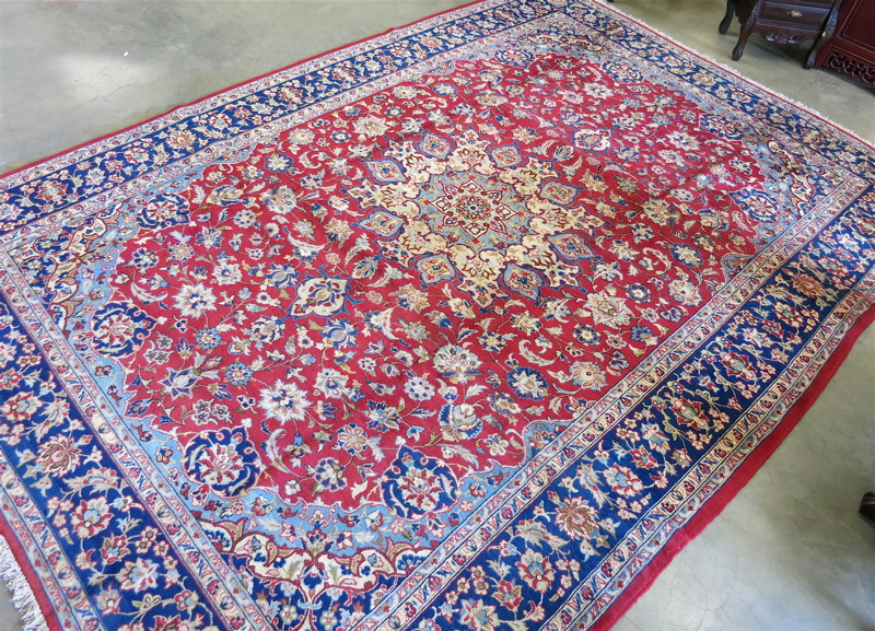 Appraisal: SEMI-ANTIQUE PERSIAN MASHAD CARPET Razavi Khorasan Province northeastern Iran hand