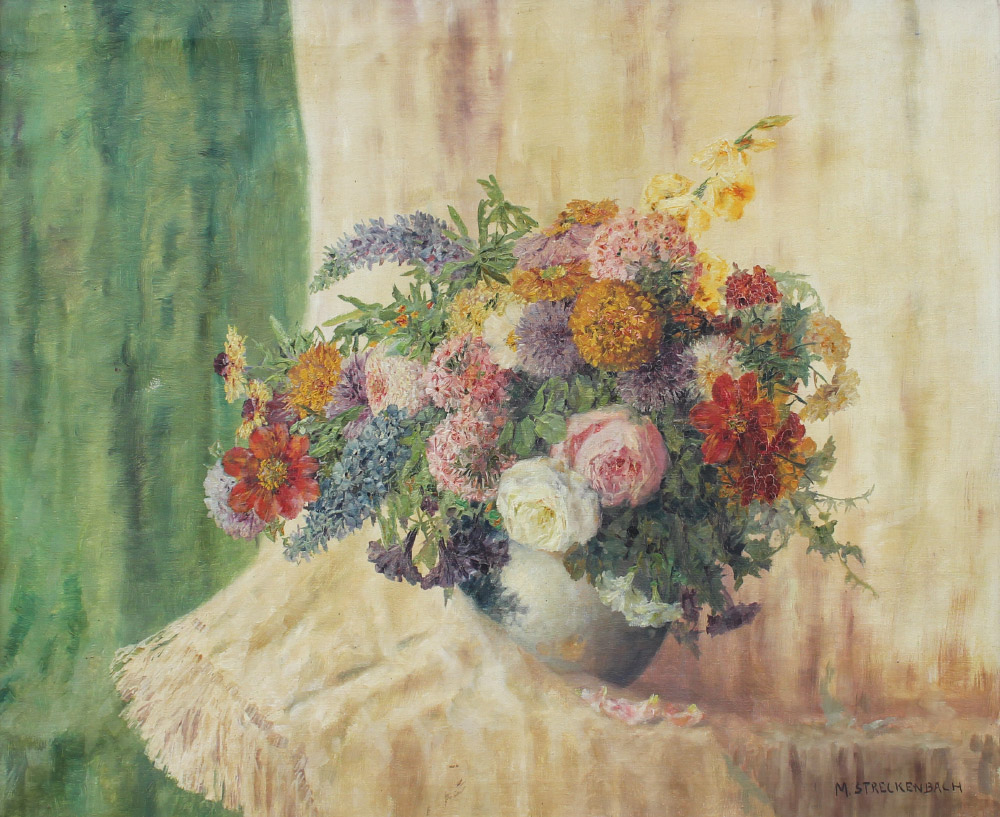 Appraisal: STRECKENBACH Max Theodore German - Still Life of Mixed Bouquet