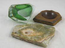 Appraisal: Three ashtrays one made from tiger's eye one from onyx