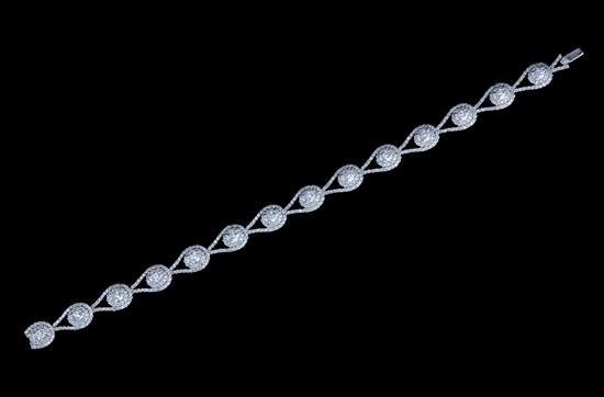 Appraisal: Diamond bracelet oval and round diamonds ctw color F-G clarity