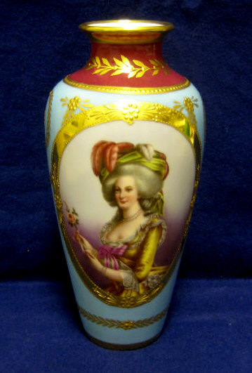 Appraisal: VIENNESE STYLE PORCELAIN PORTRAIT VASE Richard Klemm Dresden th century