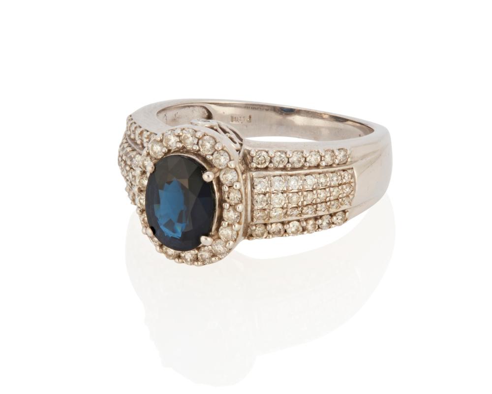 Appraisal: A SAPPHIRE AND DIAMOND RINGA sapphire and diamond ring k