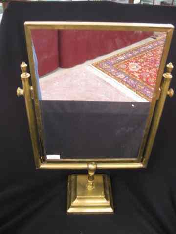 Appraisal: Brass Dressing Mirror double sided mirror is '' x ''