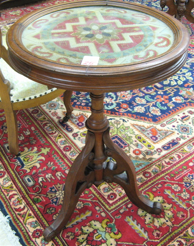 Appraisal: VICTORIAN TILT-TOP TRIPOD OCCASIONAL TABLE American c the round tilting