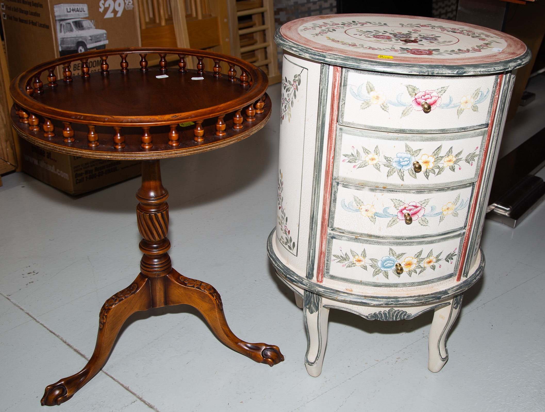 Appraisal: TWO DECORATIVE PIECES OF FURNITURE Comprising of a Georgian style