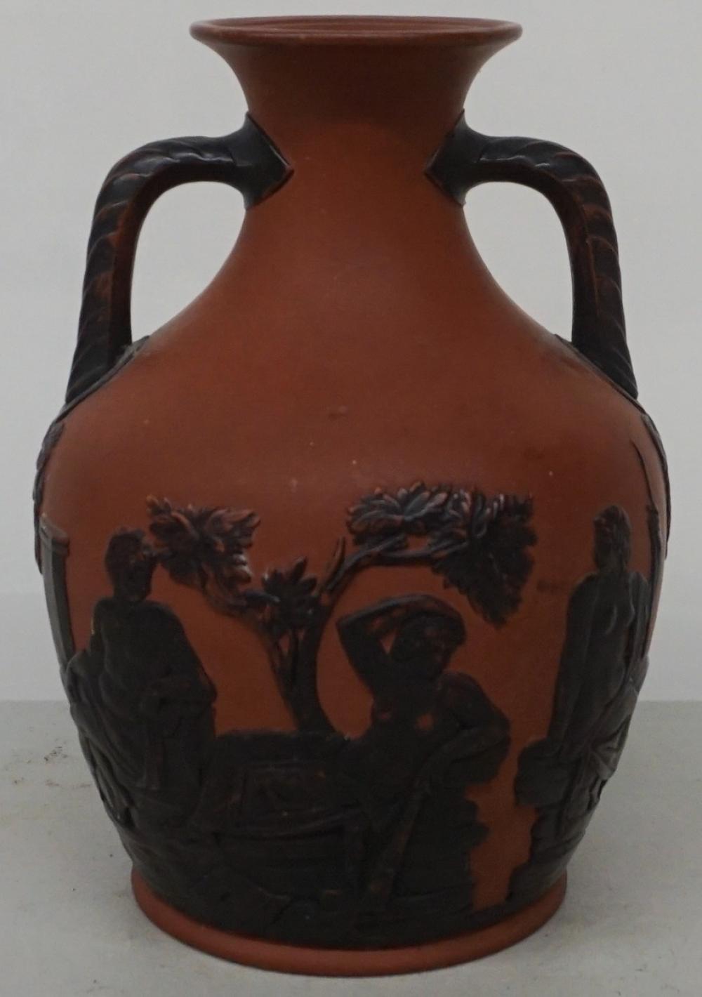 Appraisal: WILHELM SCHILLER SON 'ROSSO ANTICO' TERRACOTTA 'PORTLAND' VASE H IN