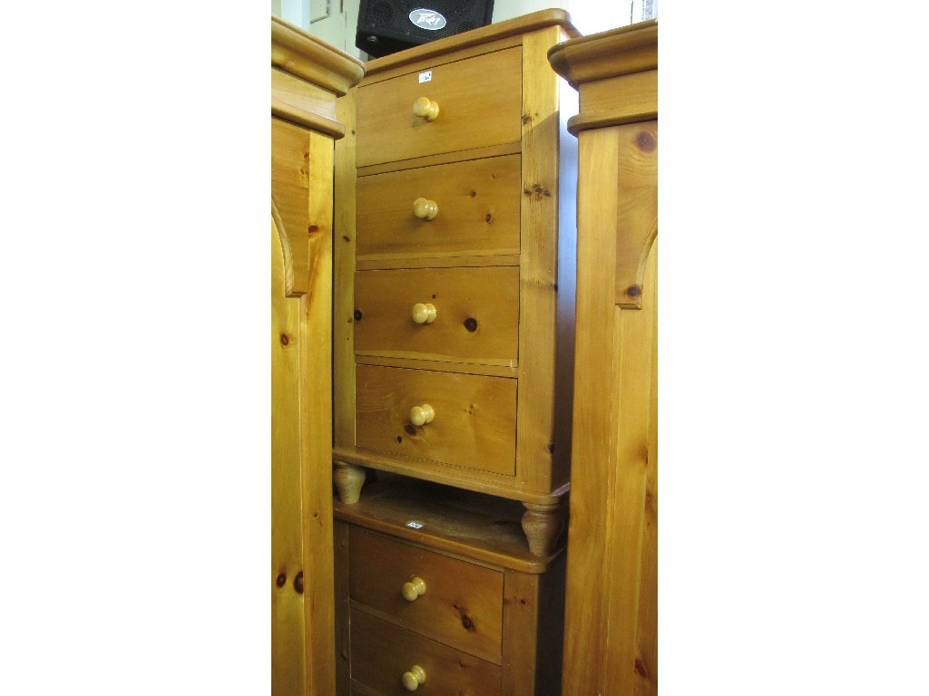 Appraisal: Two pine four drawer chests of drawers