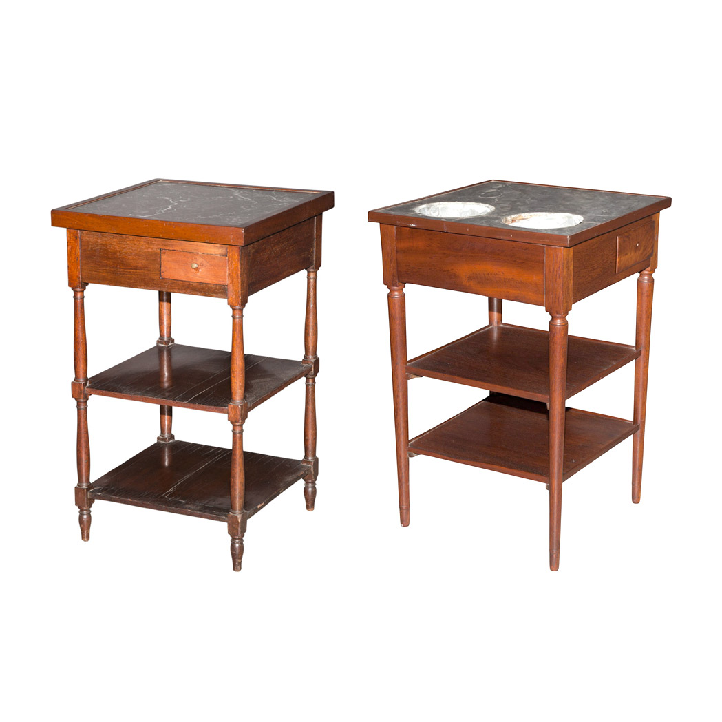 Appraisal: Two Louis XVI Mahogany Rafraichissoirs Comprising one with a later