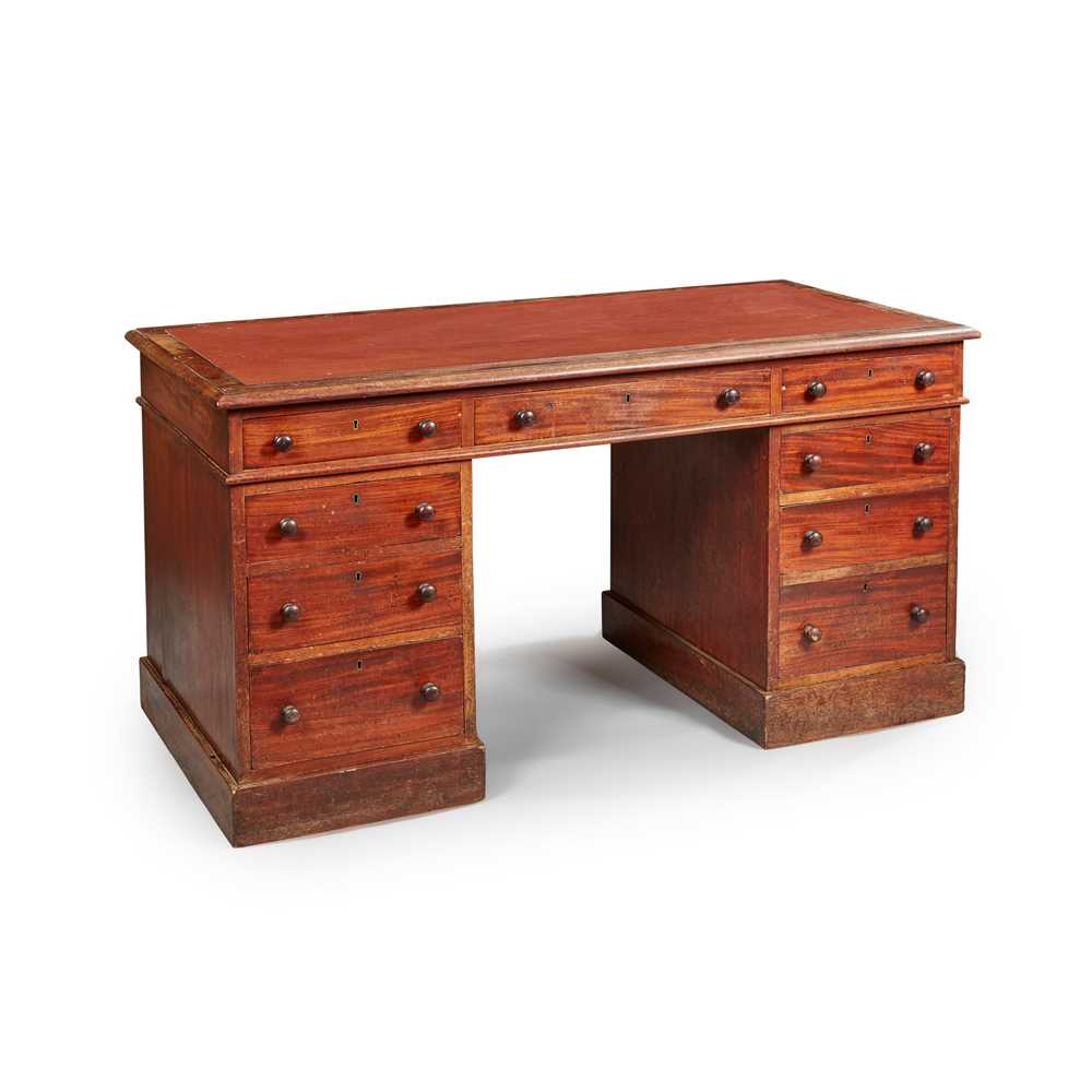 Appraisal: A VICTORIAN MAHOGANY PEDESTAL DESK MID LATE TH CENTURY With