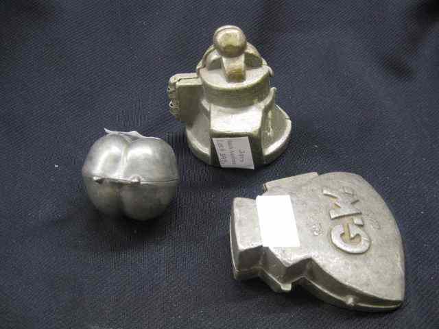 Appraisal: Antique Figural Pewter Ice Cream Molds wedding bell George Washington