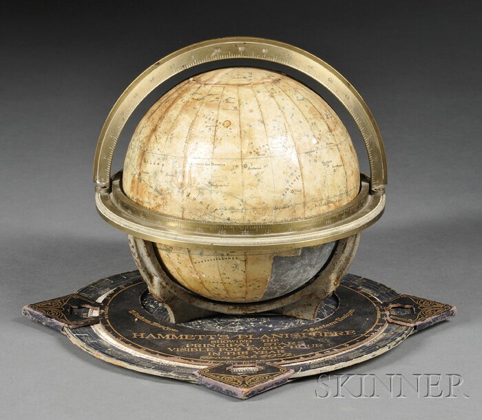 Appraisal: Hammett's Planisphere and Celestial Globe heavy card -in dia revolving