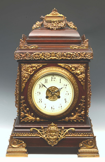 Appraisal: AN EARLY TH CENTURY MAHOGANY BRACKET CLOCK the circular enamel