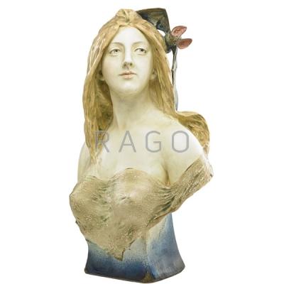 Appraisal: E STELLMACHER RSTK Rare Amphora bust w bat Condition Report