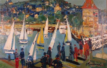 Appraisal: PIERRE GAILLARDOT american - REGATTA Signed 'P GAILLARDOT' bottom right