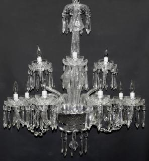 Appraisal: WATERFORD CRYSTAL LIGHT CHANDELIER WATERFORD CRYSTAL LIGHT CHANDELIER H DIA