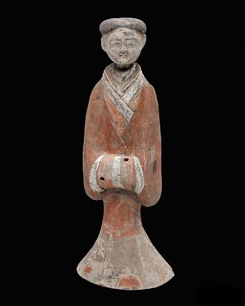 Appraisal: A Chinese painted pottery figure of a standing lady Han