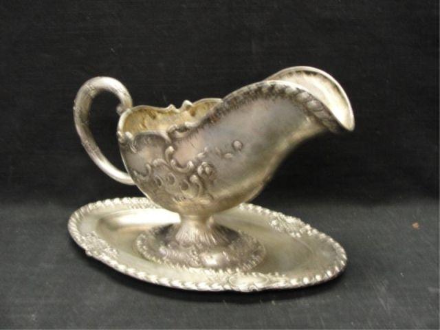 Appraisal: Silver Soup Tureen on Plate Nice detail From an East