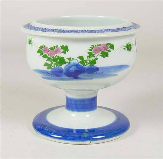 Appraisal: Footed Canton Style Bowl Interior garden scene Outside has foliage