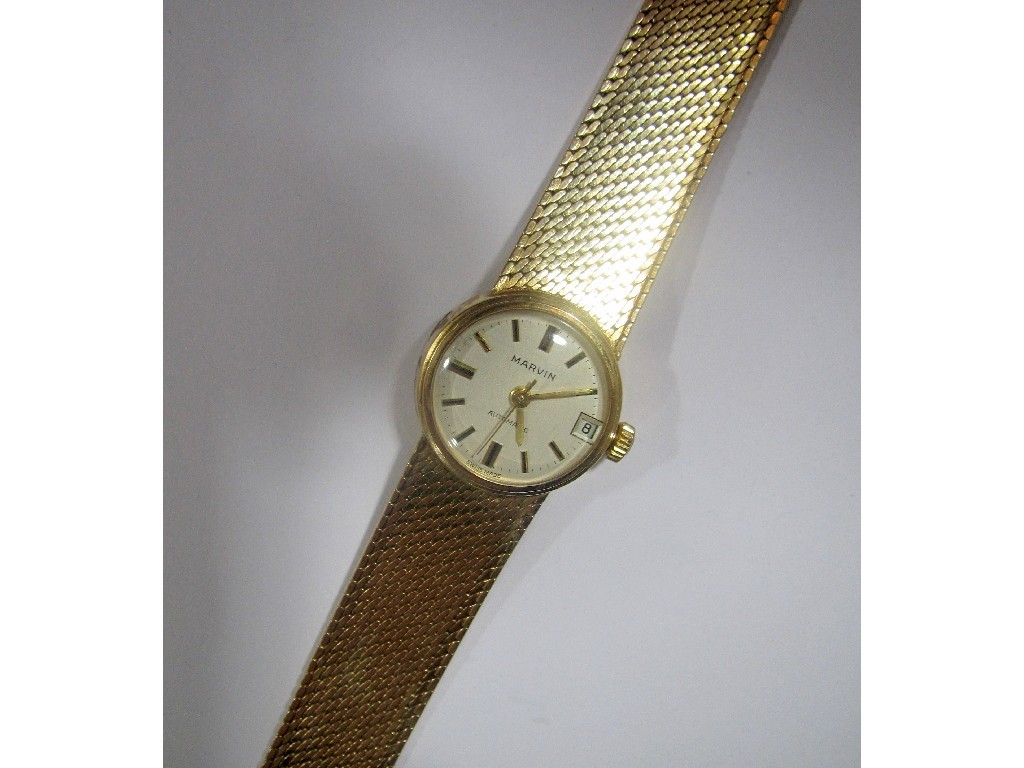 Appraisal: Ladies ct gold Marvin wrist watch with cream circular dial