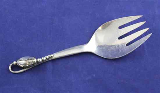 Appraisal: A Georg Jensen sterling silver blossom pattern serving fork post