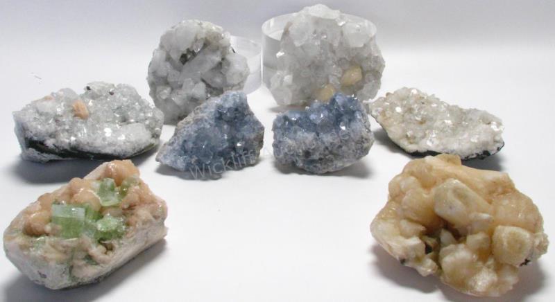 Appraisal: Group of Unpolished Minerals eight total including four apophyllite two