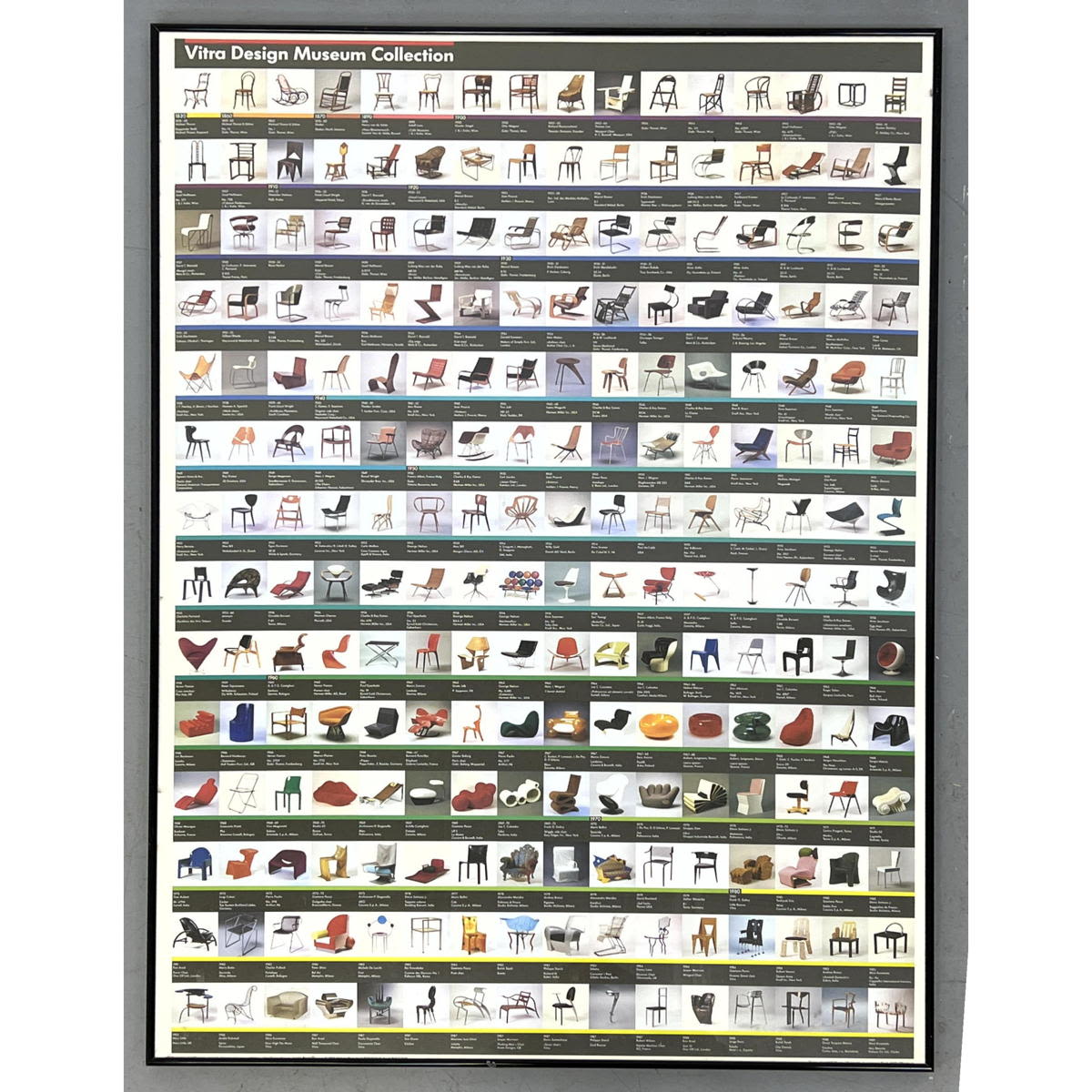 Appraisal: VITRA design museum Chair poster Framed Up to Under Plexi