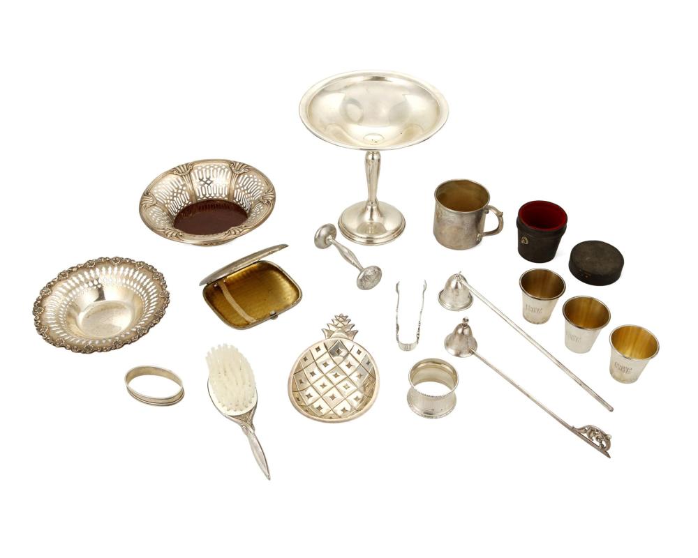 Appraisal: A group of sterling silver table items th century Most