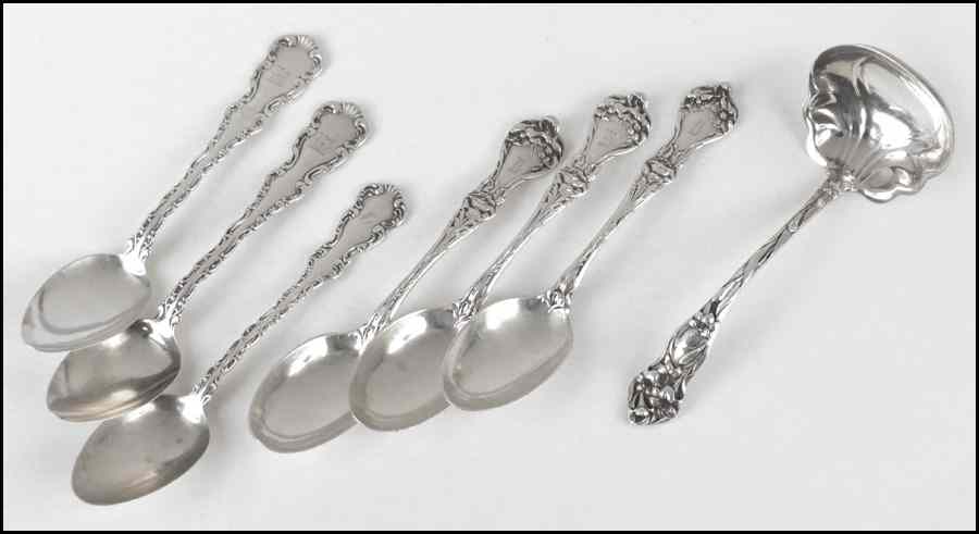 Appraisal: SET OF EIGHT STERLING SILVER TEASPOONS Together with a set