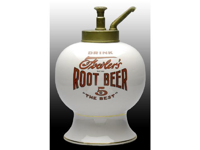 Appraisal: Fowler's Root Beer Ceramic Syrup Dispenser Description Circa Pump is