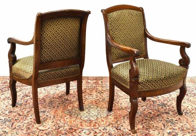 Appraisal: lot of French Louis Philippe mahogany armchairs mid th c