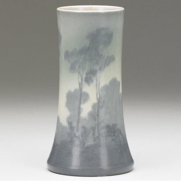 Appraisal: ROOKWOOD Scenic Vellum vase by C J McLaughlin with silhouetted